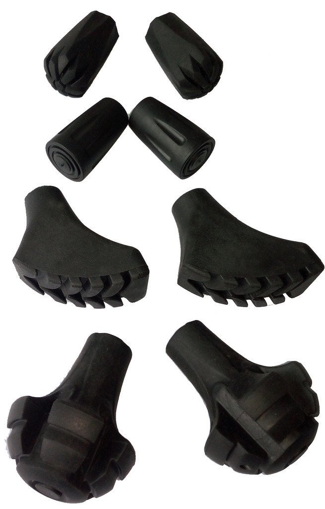 A ALAFEN Replacement Rubber Tips Set for Trekking Pole Walking Hiking Sticks Tips Protectors Mix - Image 1